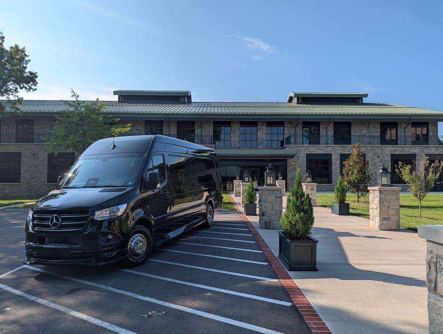 Sprinter van at the resort entrance